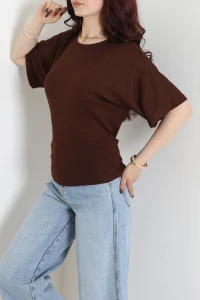 Arka Bağlamalı Modal Bluz Acıkahve - 71161.1388.