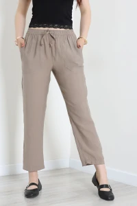 Beli Lastikli Tensel Pantolon Açıkkahve - 7804.1437.