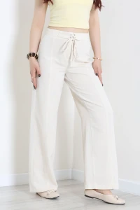 Bağlamalı Poliviskon Palazzo Pantolon Taş - 7820.1437.