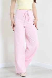 Bağlamalı Poliviskon Palazzo Pantolon Pembe - 7820.1437.