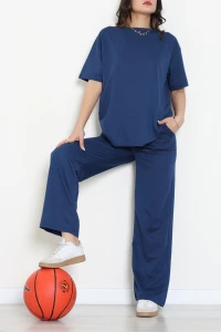 Oversize İki İplik Wortex Takım İndigo - 80303.1878.