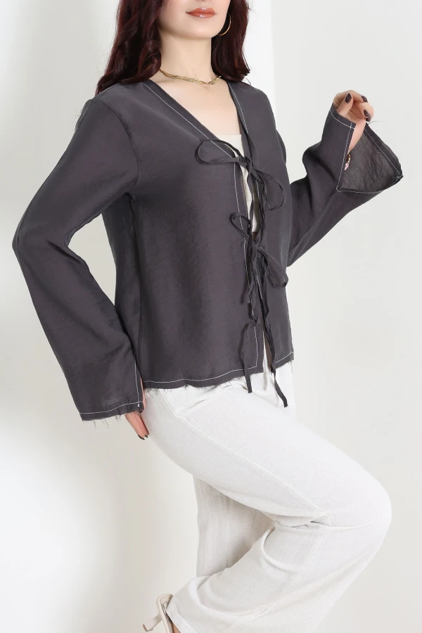 Bağlamalı Gömlek Antrasit - 8093.1437.