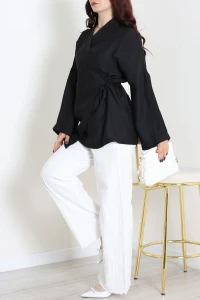 Bağlamalı Kimono Siyah - 8091.1437.