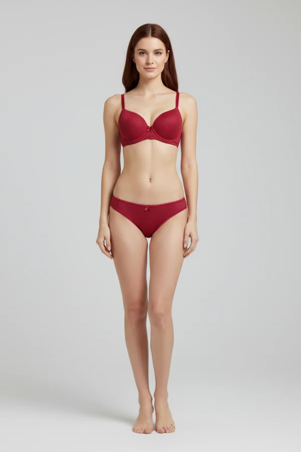 Sütyen Takım Ortası Şeffaf Petek Boş Vişne - 2551-B.1783.