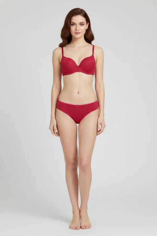 Sütyen Takım Fitilli Dolu Kap Vişne - 2554.1783.