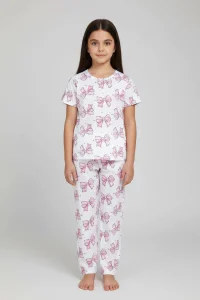 5-12 Yaş Süprem Çoçuk Pijama Takımı Beyazpembe - 402.1287.
