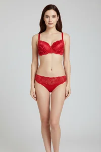 Taşlı Dolgulu Sütyen Takım Kırmızı - 52336.2158.