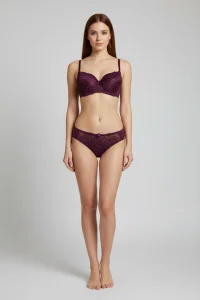 Taşlı Dolgulu Sütyen Takım Mürdüm - 52336.2158.