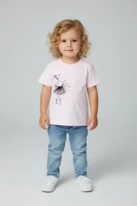 2-5 Yaş Çocuk Tişört Pudra - 5252078.1576.
