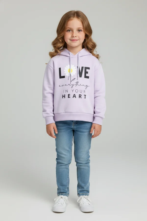 2 İp Şardonsuz Penye Sweat 5-8 Yaş Lila - 6264271.1576.