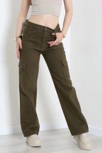 Kargo Cep Palazzo Kot Pantolon Haki - 410344.2141.