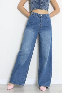 Cepsiz Pensli Palazzo Kot Pantolon Açıkmavi - 31917.2088.