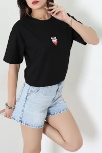 Baskılı Penye Tişört Siyahçilek - 41305.0034.