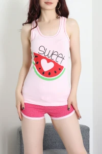 Şortlu Pijama Takımı Pembe - 52357.2161.