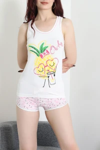 Şortlu Pijama Takımı Ekruyeşil - 52357.2161.