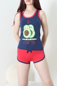 Şortlu Pijama Takımı Laciyeşil - 53504.2161.