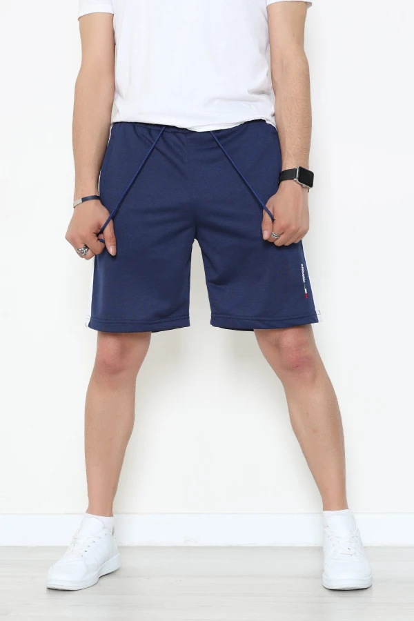 Worteks Şeritli Fleto Cep Erkek Şort Lacivert - 70929.1937.