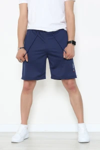 Worteks Şeritli Fleto Cep Erkek Şort Lacivert - 70929.1937.