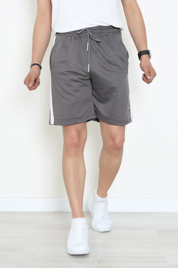 Worteks Şeritli Fleto Cep Erkek Şort Antrasit - 70929.1937.