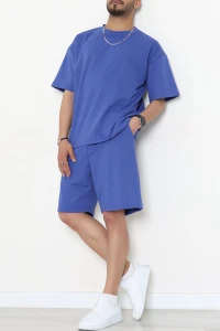 İki İplik Oversize Şortlu Erkek Takım Lacivert - 80274.1567.