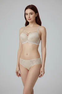 Çapraz İpli Dolgulu Sütyen Takım Ten - 52335.2158.