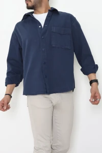 Gabardin Erkek Gömlek Ceket Lacivert - 36570.2137.