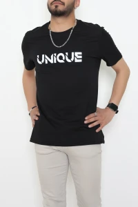 Lüx Penye Regular Baskılı Erkek Tişört Siyah - 71259.1878.