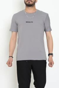 Lüx Penye Regular Baskılı Erkek Tişört Antrasit - 71260.1878.
