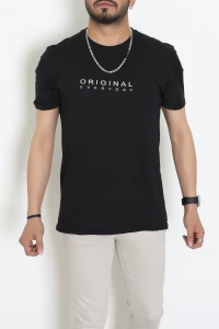 Lüx Penye Regular Baskılı Erkek Tişört Siyah - 71261.1878.
