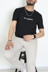 Lüx Penye Regular Baskılı Erkek Tişört Siyah - 71262.1878.