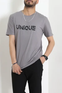 Lüx Penye Regular Baskılı Erkek Tişört Antrasit - 71259.1878.