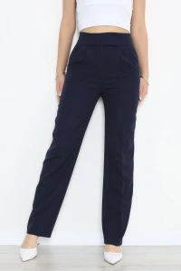 Dabıl Kumaş Pileli Cırtlı Pantolon Lacivert - 71502.1920.