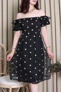 Papatya Detay Elbise Siyah - 71598.155.