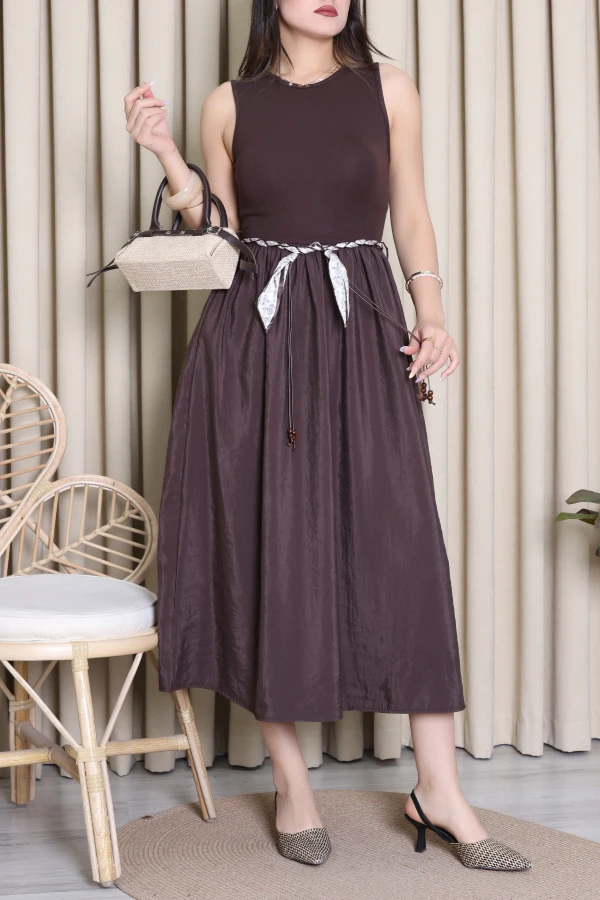 Kemer Detaylı Elbise Kahve - 71622.2135.