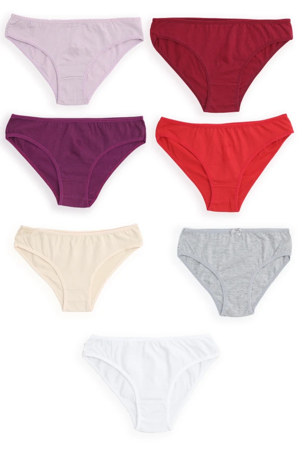 Pamuklu Likralı 7'li Günlük Bikini Külot Rengarenk - 53502.2158.