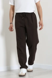 Beli Lastikli Keten Rahat Kesim Erkek Pantolon Kahve - 71607.2170.