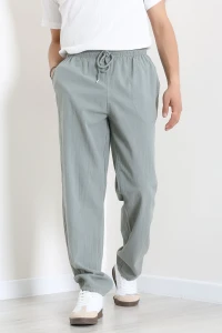 Beli Lastikli Keten Rahat Kesim Erkek Pantolon Açıkhaki - 71607.2170.