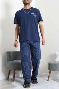 Süprem Ekose Erkek Pijama Takımı Lacivert - 41985.1048.