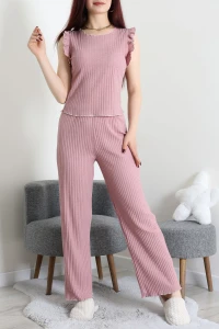 Fitilli Pijama Takımı Pudrakahve - 52305.1567.
