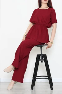 Beli Büzgülü Bürümcük Takım Bordo - 55125.599.