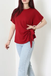Modal Bağlamalı Bluz Bordo - 71160.1388.