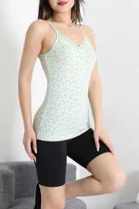 Likralı Kompak Penye Atlet Suyeşili - 52329.2064.