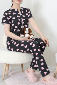 Milan Kurdeleli Pijama Takımı Siyahpembe - 53538.1857.