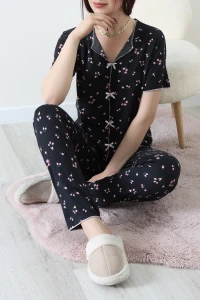 Milan Kurdeleli Pijama Takımı Siyah - 53538.1857.