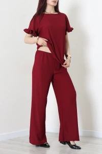Kolları Fırfırlı Bürümcük Takım Bordo - 55124.599.