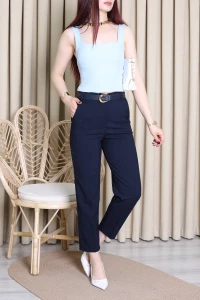 Bez Ayağı Kemerli Pantolon Lacivert - 71541.2061.