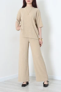 Bisiklet Yaka Oversize Bürümcük Takım Krem - 55127.599.