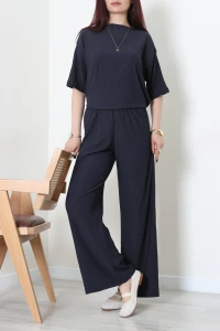 Bisiklet Yaka Oversize Bürümcük Takım Lacivert - 55127.599.