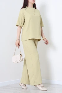Bisiklet Yaka Oversize Bürümcük Takım Yağyeşili - 55127.599.