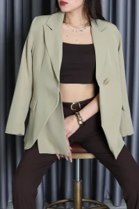 Astarlı Blazer Ceket Yeşil - 32933.1991.